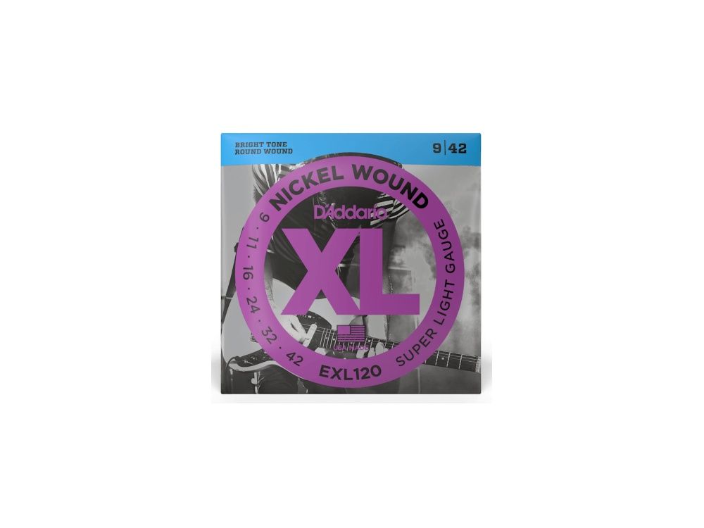 D'addario EXL 120 Super Light 09-42, Nickel Electric Guitar Strings