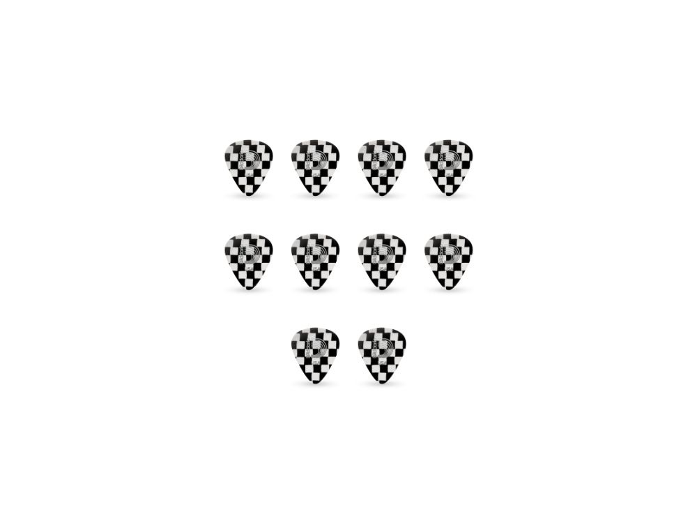 D'ADDARIO 1CCB4 | CLASSIC CELLULOID PICK, CHECKERBOARD Medium Gauge (.70mm), 10 Τεμάχια